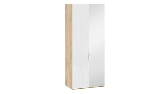 Шкаф для одежды Эмбер СМ-348.07.005 R (Яблоня Беллуно/Белый глянец) в Ярославле - изображение