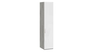 Шкаф для белья Эмбер СМ-348.07.001 (Дуб Гамильтон/Белый глянец) в Рыбинске