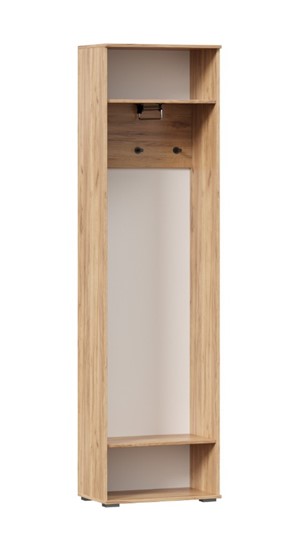 Шкаф одностворчатый Фиджи с декоративными накладками 659.300, Дуб Золотой/Белый в Ярославле - изображение 2