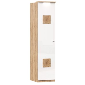 Шкаф одностворчатый с декор. накладками Фиджи 659.225, белый в Рыбинске