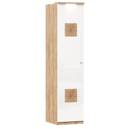 Шкаф одностворчатый с декор. накладками Фиджи 659.225, белый в Ярославле - изображение