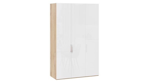 Шкаф для одежды Эмбер СМ-348.07.008 (Яблоня Беллуно/Белый глянец) в Ярославле - изображение