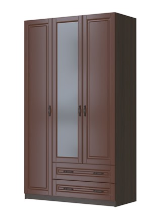 Шкаф трехстворчатый Кантри лак орех ШР-3, с 1 зеркалом в Ярославле - изображение