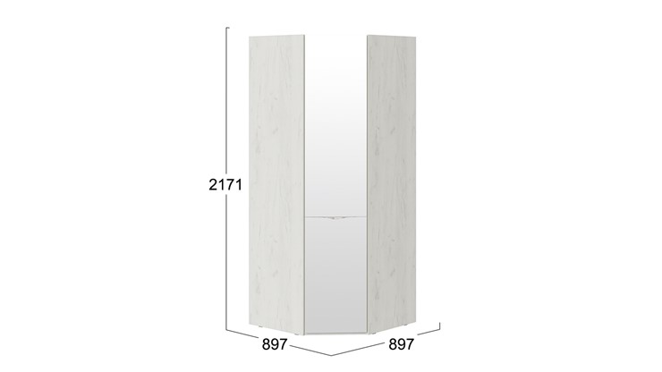 Распашной угловой шкаф Либерти, Дуб крафт белый СМ-297.07.032 в Ярославле - изображение 3