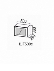 Навесной кухонный шкаф Грейвуд, ШГ500c/360, дуб кремовый матовый в Ярославле - предосмотр