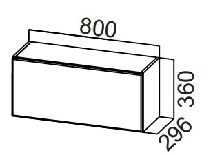 Кухонный навесной шкаф Стайл, ШГ800/360 горизонтальный, МДФ в Ярославле - предосмотр