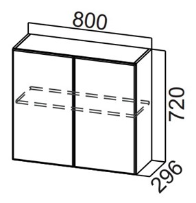 Распашной кухонный шкаф Стайл, Ш800/720, МДФ в Ярославле