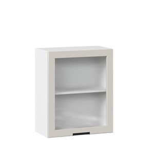 Кухонный шкаф 600 со стеклом Джамис ЛД 296.350.000.105, Белый/Кашмир в Ярославле