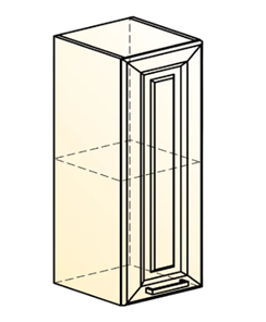 Кухонный шкаф Атланта L300 Н720 (1 дв. гл.) эмаль (белый/белый глянец патина золото) в Ярославле - предосмотр 1