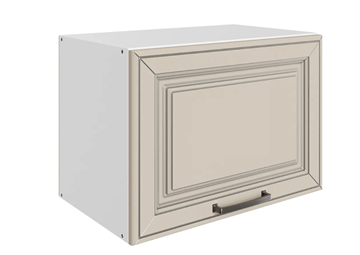 Навесной кухонный шкаф Атланта L500 Н360 (1 дв. гл.) эмаль (белый/сливки патина платина) в Ярославле