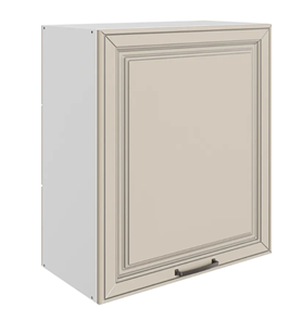 Кухонный навесной шкаф Атланта L600 Н720 (1 дв. гл.) эмаль (белый/сливки патина платина) в Ярославле