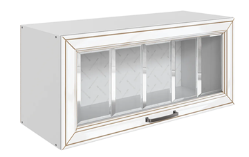 Кухонный шкаф Атланта L800 Н360 (1 дв. рам.) эмаль (белый/белый глянец патина золото) в Ярославле