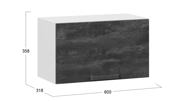 Навесной кухонный шкаф Детройт 1В6Г (Белый/Угольный Камень) в Ярославле - изображение 2