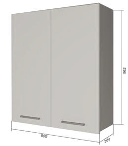 Навесной кухонный шкаф В9 80, МДФ Софт бирюза/Антрацит в Ярославле