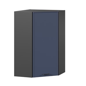 Настенный угловой шкаф высокий Индиго ЛД 298.620.000.159, Чёрный/Тёмно-синий в Рыбинске