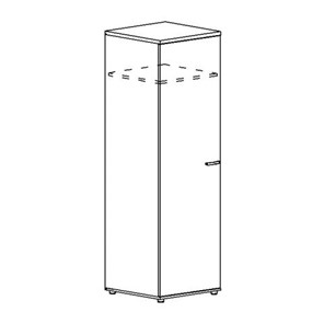Шкаф для одежды глубокий узкий А4, (60x59x193) белый премиум А4 9312 БП в Ярославле