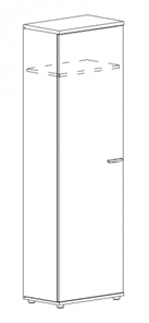 Шкаф для одежды узкий А4, (60x36.4x193) белый премиум А4 9308 БП в Ярославле