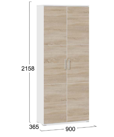 Шкаф с 2-мя дверьми Успех-2 ПМ-184.18 (Дуб Сонома, Белый) в Ярославле - изображение 2