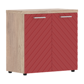 Шкаф TORR LUX TLLC 85.1 с глухими малыми дверьми и топом 854х452х833 Дуб Каньон / Красный в Ярославле
