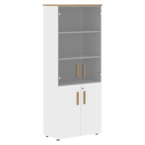 Широкий шкаф высокий FORTA Белый-Дуб Гамильтон FHC 80.2(Z) (798х404х1965) в Ярославле