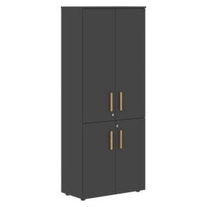 Широкий шкаф высокий FORTA Черный Графит FHC 80.2(Z) (798х404х1965) в Ярославле
