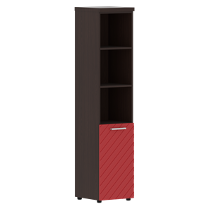 Шкаф-стеллаж TORR LUX TLHC 42.5 R колонка с глухой малой дверью и топом 435х452х1958 Венге/ Красный в Ярославле
