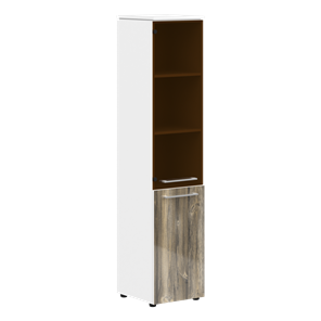 Шкаф колонка комбинированная MORRIS  Дуб Базель/ Белый MHC  42.2 (429х423х1956) в Ярославле