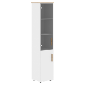 Высокий шкаф с глухой дверью колонна FORTA Белый-Дуб Гамильтон  FHC 40.2 (L/R) (399х404х1965) в Ярославле