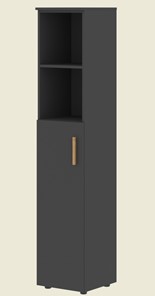 Шкаф колонна высокий с глухой средней дверью левой FORTA Черный Графит  FHC 40.6 (L) (399х404х1965) в Ярославле - предосмотр