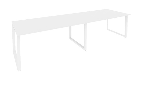 Офисный стол для переговоров O.MO-PRG-2.4 Белый/Белый бриллиант в Ярославле - изображение