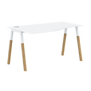 Письменный стол левый FORTA Белый-Белый-Бук  FCT 1367 (L) (1380х900(670)х733) в Ярославле - предосмотр