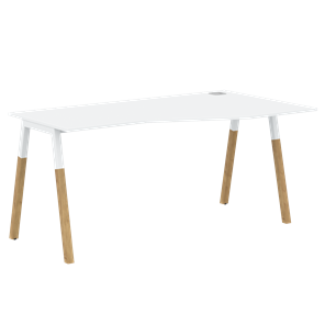 Письменный стол правый FORTA Белый-Белый-Бук  FCT 1567  (R) (1580х900(670)х733) в Ярославле - предосмотр