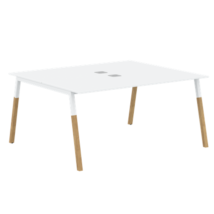 Переговорный стол FORTA Белый-Белый-Бук FWST 1513 (1580x1346x733) в Ярославле - изображение
