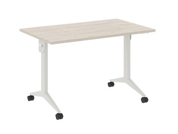 Складной мобильный стол X.M-3.7, Металл белый/Денвер светлый в Ярославле