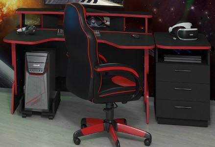 Стол для компьютера SKILLL STG 1390,  Антрацит/ Красный в Ярославле - изображение 5
