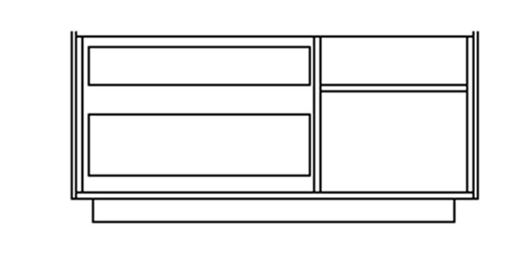 Комод с распашной дверью и двумя выдвижными ящиками LINE Дуб-серый-антрацит СФ-572103 (1300х430х645) в Ярославле - изображение 1