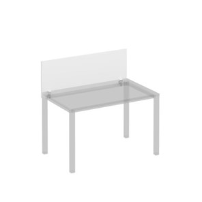 Экран для стола 120 на белом металлокаркасе фронтальный Комфорт КФ, белый премиум (120x45x1.8) К.Б 841 в Ярославле