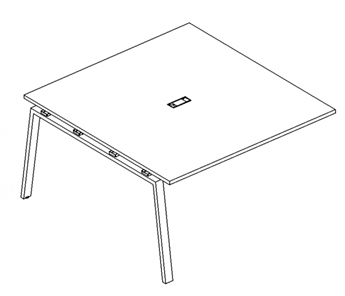 Секция стола для переговоров с каркасом TRE А4, (120x124x75) белый премиум / металлокаркас белый, А4 Б3 131-1 БП в Ярославле