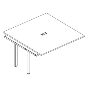 Секция стола для переговоров с каркасом TRE А4, (140x144x75) белый премиум / металлокаркас белый, А4 Б3 135-1 БП в Ярославле