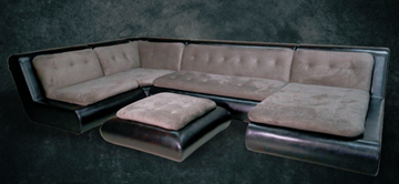 П-образный диван Эвелина со столом-пуфом в Ярославле - предосмотр