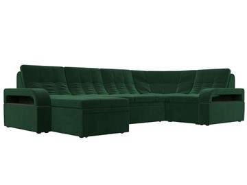 П-образный диван Лига-035, Зеленый (велюр) в Ярославле