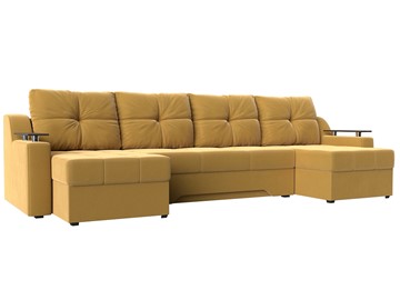 Большой П-образный диван Сенатор, Желтый (Микровельвет) боннель в Ярославле