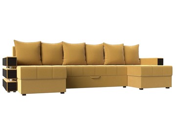 Большой П-образный диван Венеция боннель, Желтый (Микровельвет) в Ярославле - предосмотр