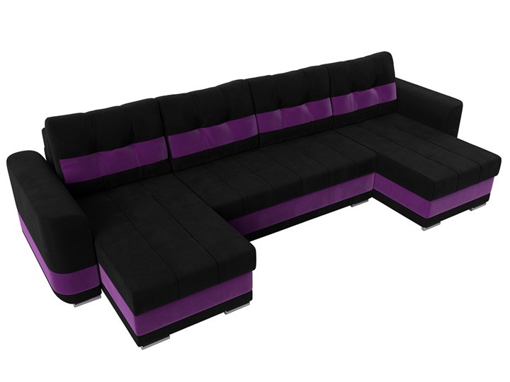 П-образный диван Честер, Черный/фиолетовый (вельвет) в Ярославле - изображение 4