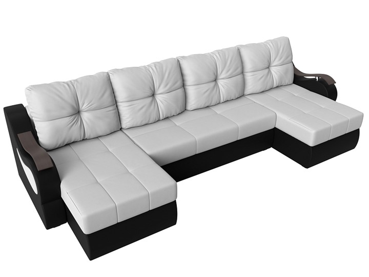 П-образный диван Меркурий П, Белый/черный (экокожа) в Ярославле - изображение 4
