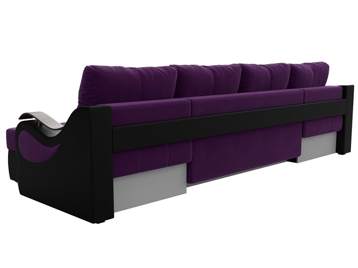 П-образный диван Меркурий П, Фиолетовый/черный (вельвет/экокожа) в Ярославле - изображение 7