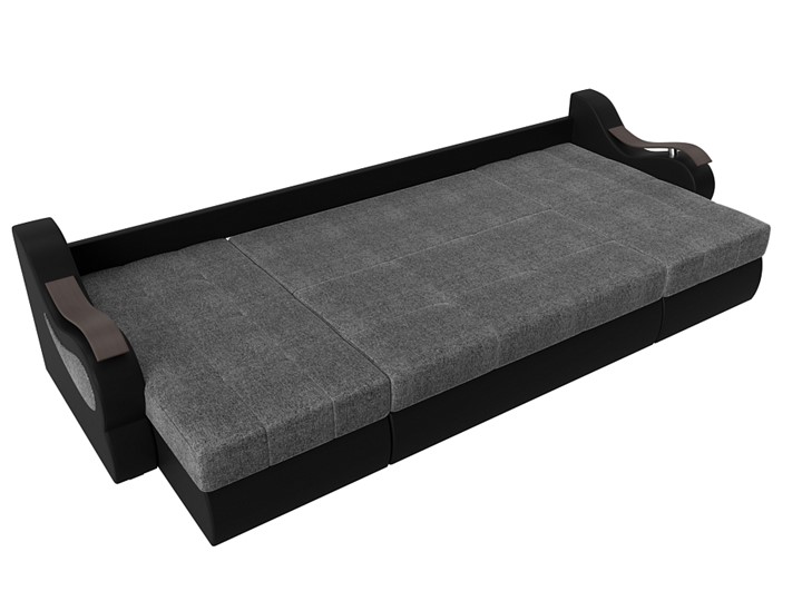 П-образный диван Меркурий П, Серый/черный (рогожка/экокожа) в Ярославле - изображение 5