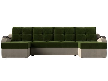 П-образный диван Меркурий П, Зеленый/бежевый (вельвет) в Ярославле - предосмотр 1