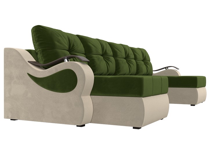 П-образный диван Меркурий П, Зеленый/бежевый (вельвет) в Ярославле - изображение 2