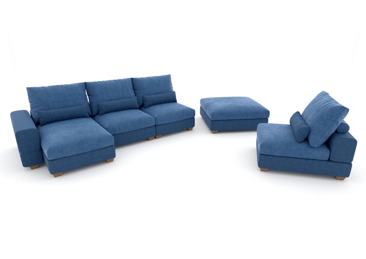 П-образный диван V-10-M П (П1+Д4+Д2+УС+ПС), Memory foam в Ярославле - изображение 2